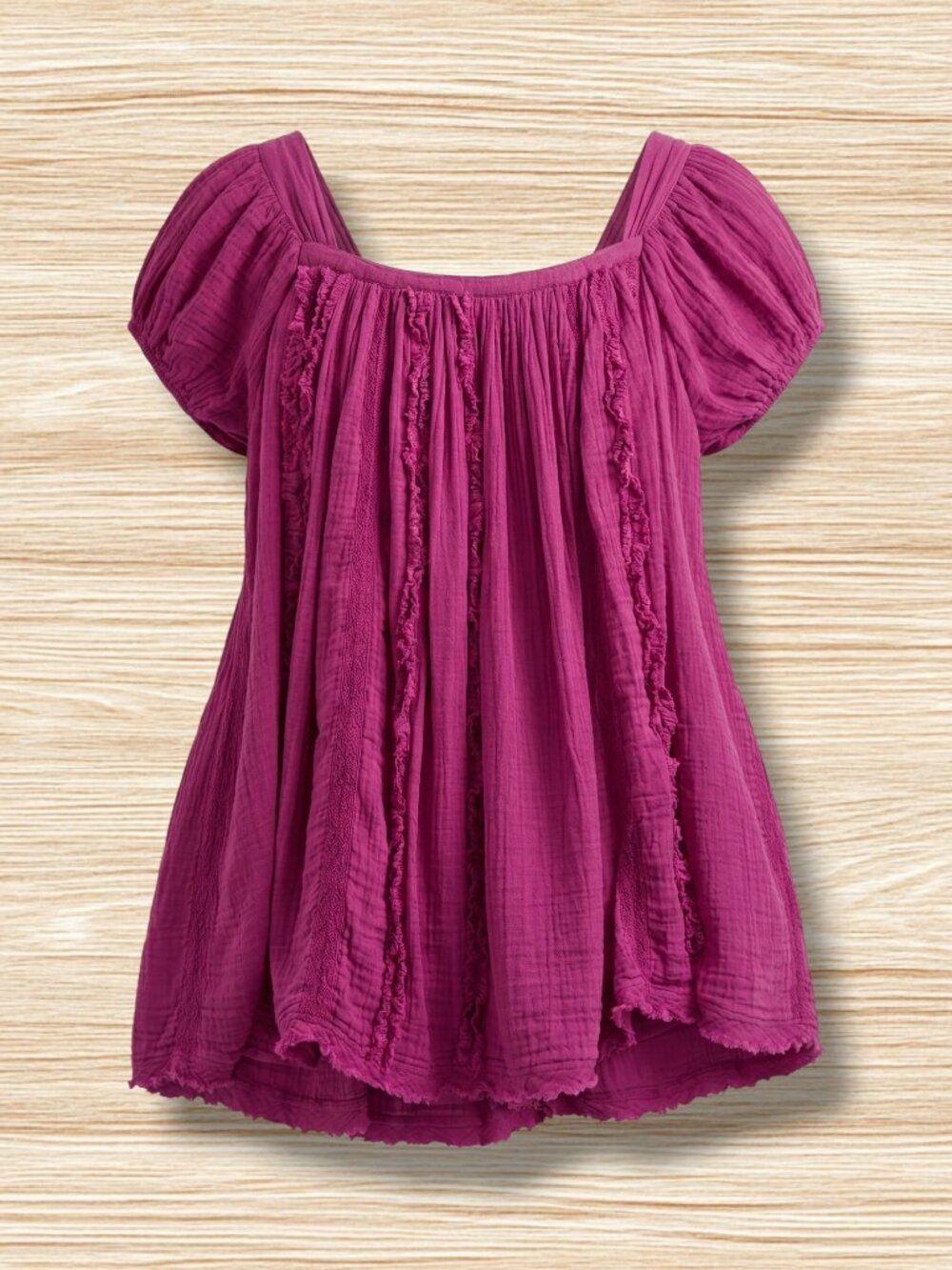 Free People Pink Billowy Lace Flutter‎ Sleeve Babydoll Dress XS